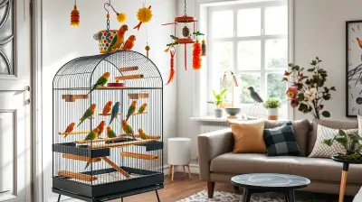 Bunte Käfigdeko für Vögel