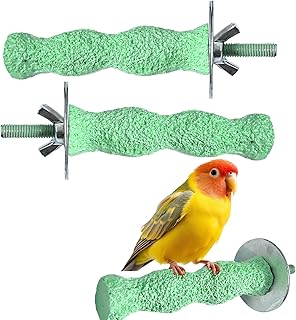 2er Set Waschbare Vogelstange, Schnabelschleifstein & Krallenschleifer für Papageien und kleine …