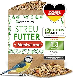 Gardemics Vogelfutter Wildvögel ganzjährig 10 Kg – Mit Mehlwürmern – Premium Protein Wildvogel…
