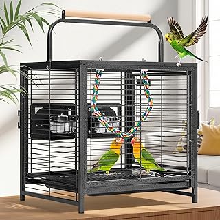 VIVOHOME Vogelkäfig für Papageien 48cm Transportkäfig für Sittiche & Papageien Reisekäfig mi…