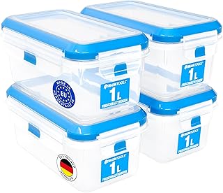 ATHLON TOOLS 4x 1L Frischhaltedosen-Set in Gastro-Qualität – 100% luftdicht und auslaufsicher -4…
