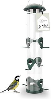 WILDLIFE HOME Körner Vogelfutterspender I 40cm mit 6 Anflugplätzen I Vogel Futterstation zum Au…