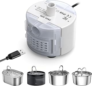 Ersatzpumpe für Trinkbrunnen Edelstahl 3.2 L für Katze und Hunde, Langlebige Wasserpumpe für K…