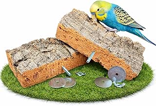2 STÜCK 20x10cm Kork Sitzbrett Wellensittich Spielzeug – Zubehör Vogelkäfig fördert Krallen &…