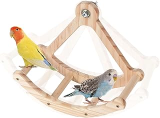 Holz Vogelspielzeug Rotierende Schaukel, Papageienspielzeug, Spielzeug für Nymphensittiche, Pira…