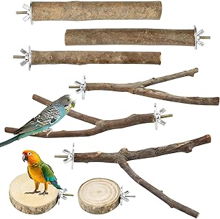 8 stück vogelspielzeug sitzstangen für vögel Naturholzstangen Vogelständer Vogelzubehör sitz…