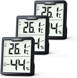 3 Stück Digital Thermometer Hygrometer Innen mit Batterien AAA Temperatur und Luftfeuchtigkeitsm…