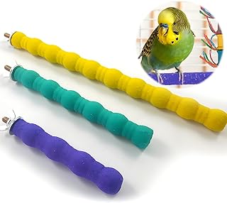 3 Stück Naturholz Sitzstangen, Sitzstange aus Mineral Stones Sitzstangen, zur Pflege von Krallen…