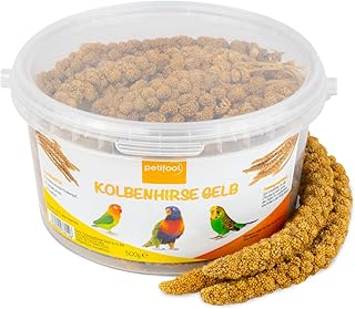 petifool Kolbenhirse gelb 500g – Einzelfuttermittel für alle Ziervögel – Vogelfutter – 100% Natur