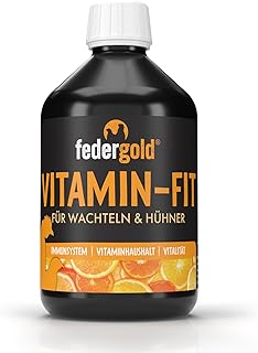 federgold Vitamin-Fit 500 ml – Flüssiges Ergänzungsfuttermittel für Wachteln, Hühner & Zier…