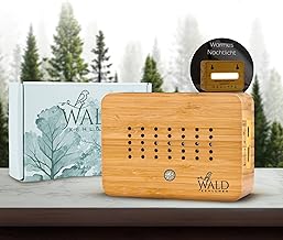 Premium Vogelgezwitscher Box aus echtem Voll-Bambus Vollholz – Hochwertige Soundbox mit Naturge…