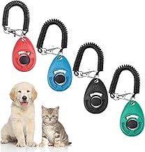 4 Stück Hunde Clicker, Clicker Katze, Clickertraining Hund, Klicker mit Großem Knopf, Klicker H…