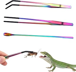 3 Stück Edelstahl Aquarium Pinzette Fütterlöffel, 27 cm Edelstahl Futterzange für Reptilien F…