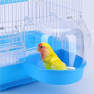 Papageien-Badebox für Vogelkäfig, Vogel Badewanne,hängende Badewanne Vogelkäfigzubehör mit H…