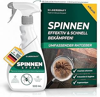 Spinnenspray 500ml inkl. gratis E-Book per QR-Code – Anti Spinnen Spray als Spinnenabwehr für In…