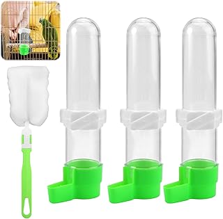 3 Stück Automatischer Wellensittich Futterspender für Vogeltränke Käfig mit Reinigungsbürste…