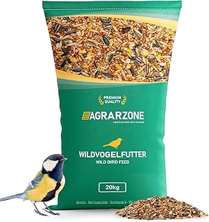 Agrarzone Vogelfutter Wildvögel ganzjährig 20Kg – Wildvogelfutter 20Kg mit hochwertigem Körner…