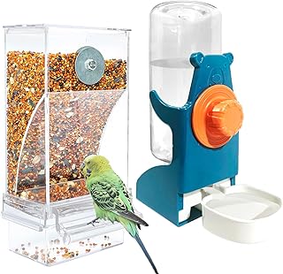 Automatischer Futterspender Vögel und Wasserspender Transparentes Acryl Vogelfutterhaus und Voge…
