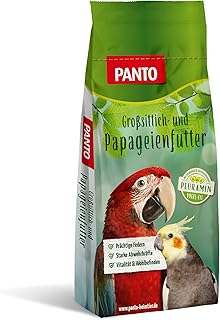 PANTO Großsittich- und Papageienfutter mit Pluramin, 20kg – Bunte Saatenmischung für Papageien …
