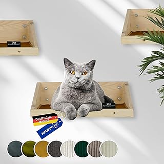 Rohrschneider Katzentreppe Wand | Made in EU | Kletterwand Katzen | aus Kiefernholz | belastbar b…