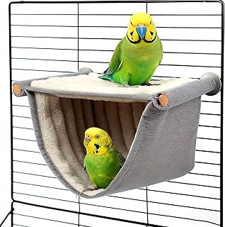 Vogel Hängematte Etagenbett, Wellensittich Zubehör, Winter Warm Vogelnest Haus, Grau, Für Papa…
