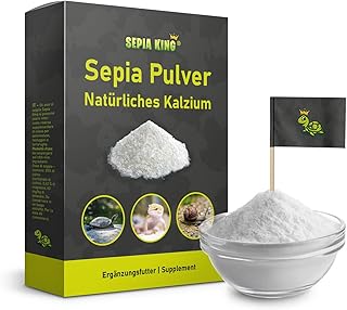 Sepia-Pulver – Kalzium für Schildkröten, Bartagame, Reptilien – gemahlene Sepiaschalen – Futter…