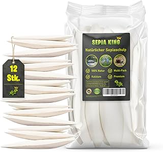 Sepiaschalen 12 Stück 10-15cm – Kalzium u. Vitaminversorgung, Nahrung, Futter für Reptilien, Sc…