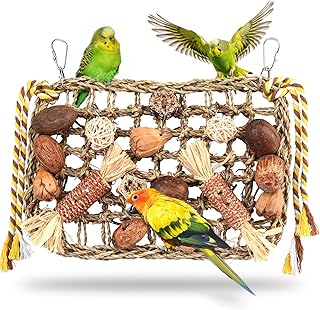 Wellensittich Spielzeug, Papagei Kauspielzeug Vogelspielzeug Natürliches Sicheres Holz Block Sch…