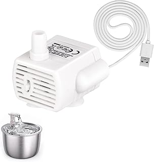 Katzenbrunnen Pumpe Ersatz Wasserpumpe, Trinkbrunnen Pumpe für Katzen Hunde, Einstellbarer Wasse…