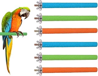 6 Stück Papagei Sitzstangen, 10cm Bunt Vogelstangen, Vogelkäfig Zubehör Sitzstange, Papagei Si…