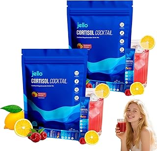 Jello Cortisol Cocktail Pulver, Upgrade 20 Stück Supercalm Pulver für Cortisol Senken Abnehmen,…