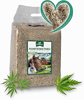 Hanfeinstreu für Kleintiere, Hühner und Pferde, 30 Liter, 100% Naturprodukt, Extrem Saugfähig,…