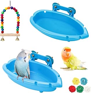 2 Stück Vogelbadewanne für Käfig, Wellensittich Badewanne Vogel Dusche, Vogelkäfig Badewanne …
