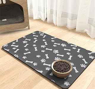 Napfunterlage Hund 60 x 40 cm rutschfeste Futterunterlage Katze Schwarz Hundenapf Unterlage für …
