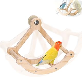 Holz Vogelspielzeug Rotierende Schaukel, Langeweile lindern Vogel Spielzeug Interaktives Sitzbret…