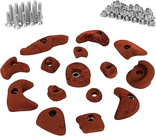 ALPIDEX 15 Klettergriffe | Starterset | Inklusive Schrauben, Einschlagmuttern | Klettersteine | G…