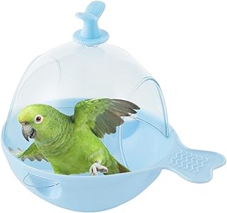 Vogelbad für Sittiche, großes interaktives Spielzeug zum Aufhängen, Zubehör für -Badekäfige…