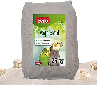 PANTO Vogelsand mit Anis und Muschelkalk, 25 kg – artgerechte Einstreu für Vogelkäfige von We…