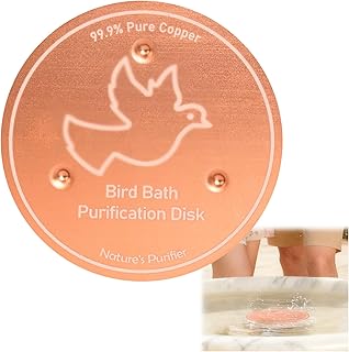 Vogeltränke Kupferscheibe, Reinigungsscheibe für Vogelbäder aus Kupfer mit Stabiler Dreipunkt-…