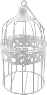 Metall Deko Vogelkäfig weiß – Hochzeitsdeko Vintage – 21 x 11 cm (P-694) – Tischdeko Hochzeit V…