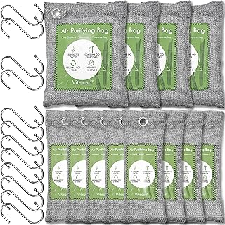 12-Pack Bambus Holzkohle Luftreinigungstasche, Aktivkohle Taschen Geruchsabsorber, Feuchtigkeitsa…