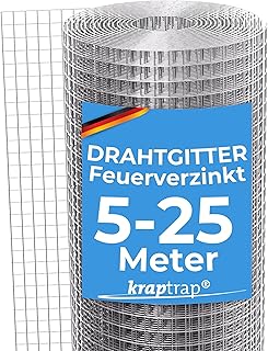 KrapTrap Volierendraht Drahtgitter I 19x19mm I 1m x 5m x 1,45mm I verzinkt I Drahtgitter als Voge…