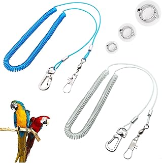 Vogelleine, Papageiengeschirr Leine, Papagei Anti Biss Vogelgeschirr, 5 m Papageienfußkette, Ver…