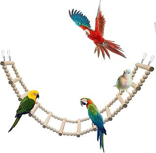 Vogelleiter-Brückenspielzeug, hölzernes Kleintier-Kletterspielzeug, Vogelkäfig-Zubehör für V…