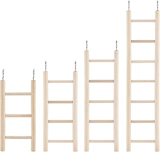 AHANDMAKER 4 Stück Vogeltreppe Aus Holzleiter, Vier Größen Vogel-Kletterspielzeug Aus, Birds S…
