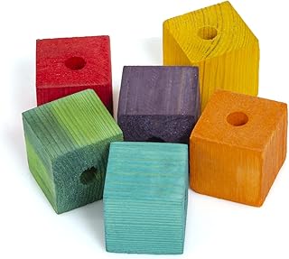 HappyBird | DIY – XL – Holzklotz bunt für Vogelspielzeug | Spielzeug für Vögel zum selber basteln
