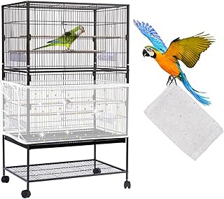 Mngren Einstellbar Vogelkäfig Abdeckung, Extra Groß Vogelkäfig Samenfänger, Papageien Kordelz…