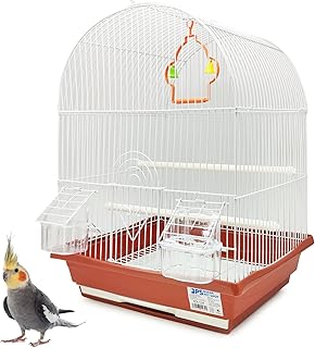 BPS Vogelkäfig für Wellensittiche, Kanarienvögel mit Futternapf, Tränke, Springschaukel für …