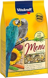 Vitakraft Menü, Papageienfutter, mit Nüssen und Gemüse, mit Vitaminen und Mineralien, ohne Zus…