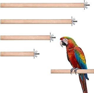 4 Stück Natürliche Sitzstange für Vögel, Holz Vogelständer, Vogelkäfig Zubehör, Sitzstange…